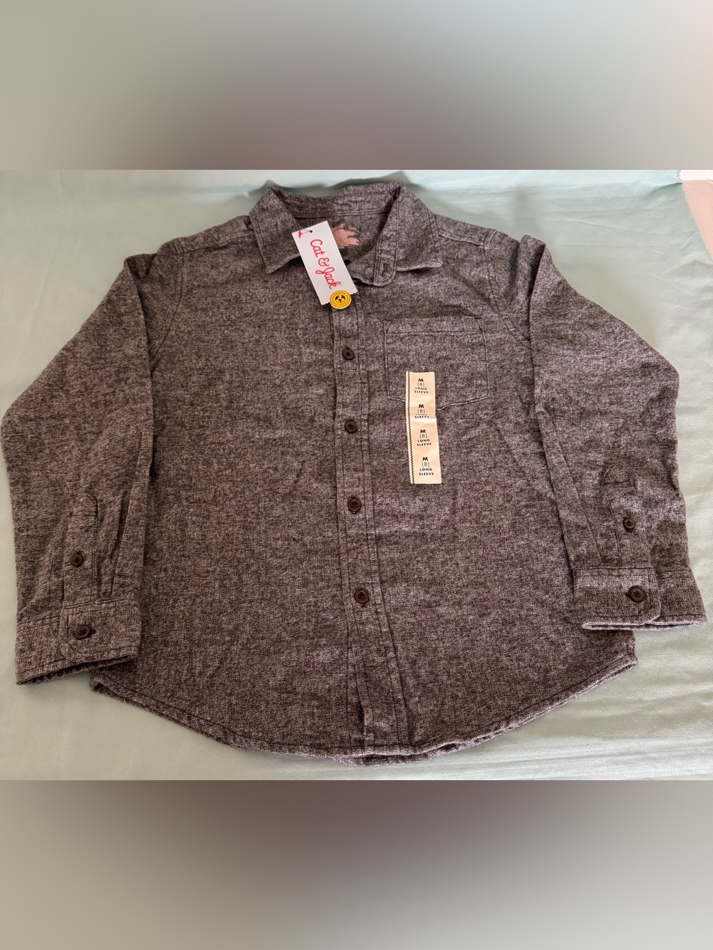Boys' Long Sleeve Button-Down Flannel Shirt - Cat & Jack